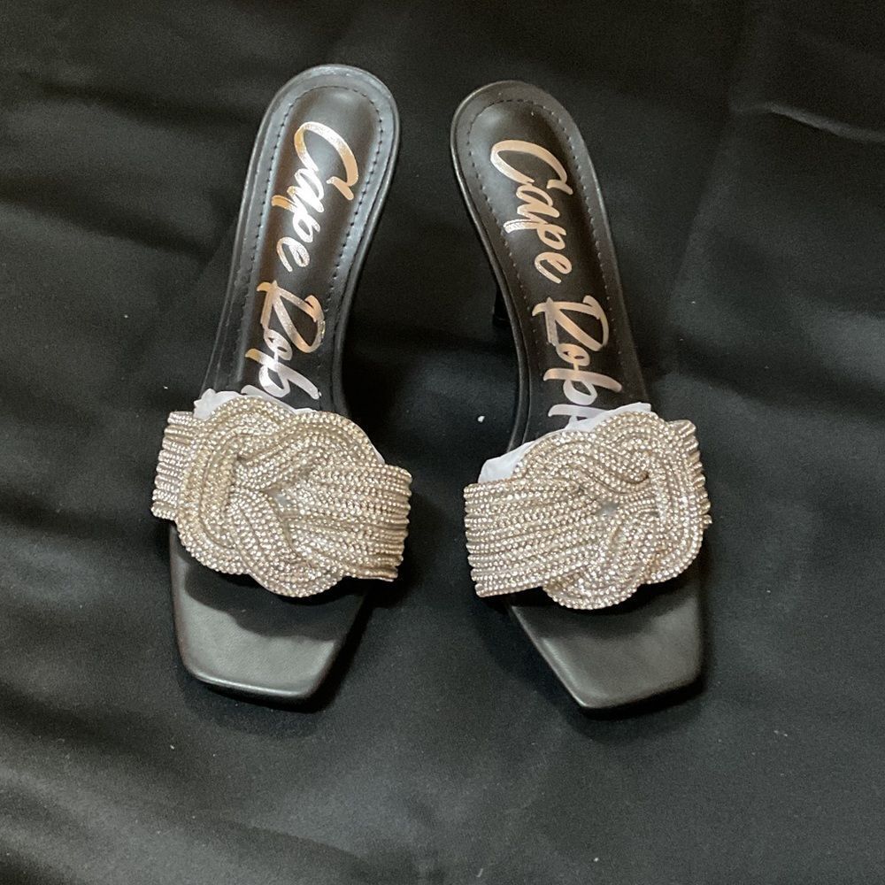 Cape Robbin Black Heels with Silver Accents